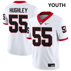 Youth(Kids) #55 Georgia Bo Hughley College Football Jersey - White