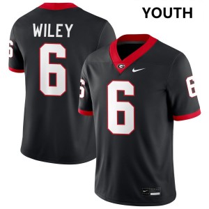 Youth(Kids) #6 Georgia Bulldogs CJ Wiley College Football Jersey - Black