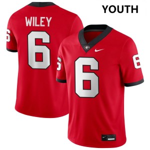 Youth(Kids) #6 Georgia Bulldogs CJ Wiley College Football Jerseys - Red