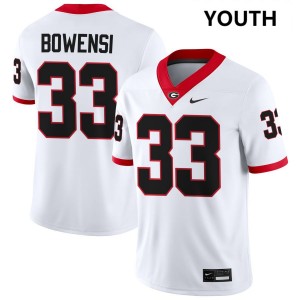Youth(Kids) #33 UGA Chauncey Bowens College Football Jerseys - White