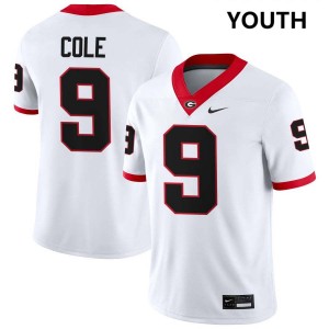 Youth(Kids) #9 Georgia Chris Cole College Football Jerseys - White