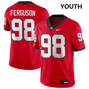 Youth(Kids) #98 Georgia Bulldogs Connor Ferguson College Football Jersey - Red
