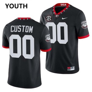 Youth(Kids) #00 Georgia Bulldogs Custom College Football Jerseys - 100th Anniversary Black