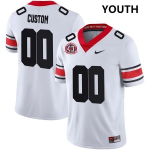 Youth(Kids) #00 Georgia Bulldogs Custom College Football Jersey - 40th Anniversary White
