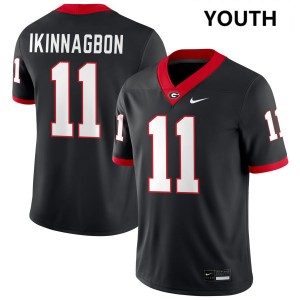 Youth(Kids) #11 Georgia Bulldogs Darren Ikinnagbon College Football Jerseys - Black