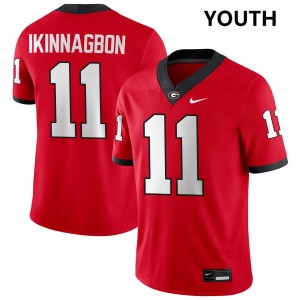 Youth(Kids) #11 UGA Bulldogs Darren Ikinnagbon College Football Jersey - Red