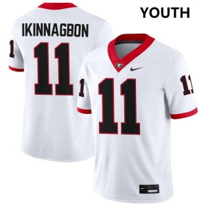 Youth(Kids) #11 UGA Bulldogs Darren Ikinnagbon College Football Jersey - White