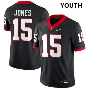 Youth(Kids) #15 Georgia Demello Jones College Football Jerseys - Black