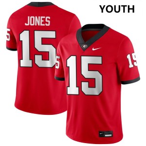 Youth(Kids) #15 UGA Bulldogs Demello Jones College Football Jerseys - Red