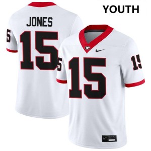 Youth(Kids) #15 University of Georgia Demello Jones College Football Jersey - White