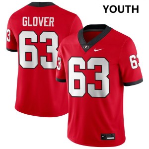 Youth(Kids) #63 UGA Dontrell Glover College Football Jerseys - Red