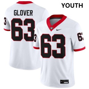 Youth(Kids) #63 University of Georgia Dontrell Glover College Football Jerseys - White