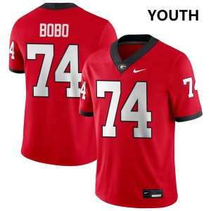 Youth(Kids) #74 University of Georgia Drew Bobo College Football Jerseys - Red