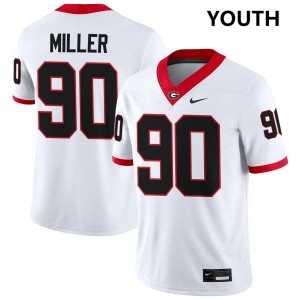 Youth(Kids) #90 Georgia Bulldogs Drew Miller College Football Jerseys - White