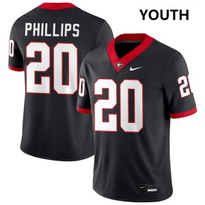 Youth(Kids) #20 Georgia Dwight Phillips Jr. College Football Jersey - Black