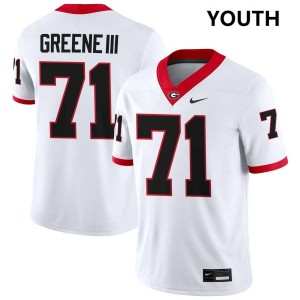 Youth(Kids) #71 UGA Earnest Greene III College Football Jerseys - White