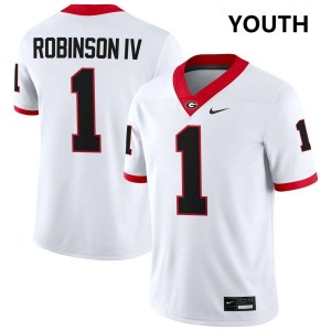 Youth(Kids) #1 Go Dawgs Ellis Robinson IV College Football Jerseys - White