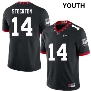 Mens #14 UGA Gunner Stockton College Football Jerseys - 100th Anniversary Black