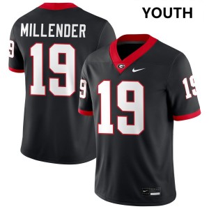 Youth(Kids) #19 UGA Bulldogs Hezekiah Millender College Football Jerseys - Black