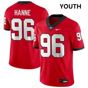 Youth(Kids) #96 University of Georgia JJ Hanne College Football Jersey - Red