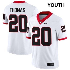 Youth(Kids) #20 UGA JaCorey Thomas College Football Jerseys - White