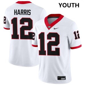 Youth(Kids) #12 University of Georgia Jaden Harris College Football Jersey - White