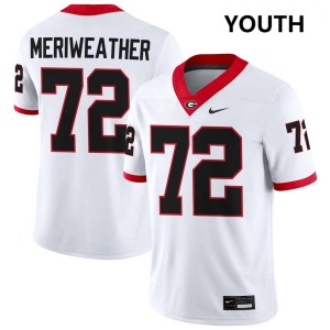 Youth(Kids) #72 Georgia Bulldogs Jamal Meriweather College Football Jersey - White
