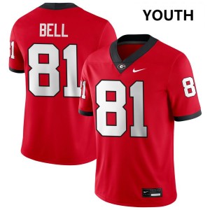Youth(Kids) #81 UGA Jeremy Bell College Football Jerseys - Red