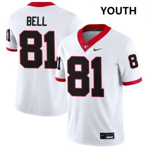 Youth(Kids) #81 UGA Bulldogs Jeremy Bell College Football Jersey - White