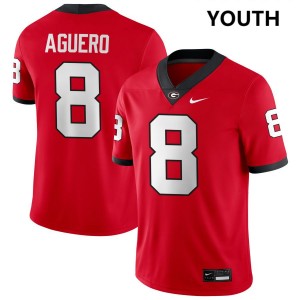 Youth(Kids) #8 UGA Joenel Aguero College Football Jerseys - Red