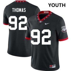 Youth(Kids) #92 UGA Bulldogs Jordan Thomas College Football Jersey - 100th Anniversary Black