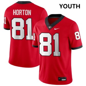 Youth(Kids) #81 Georgia Bulldogs Josh Horton College Football Jersey - Red