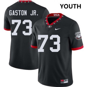 Youth(Kids) #73 Go Dawgs Juan Gaston College Football Jerseys - 100th Anniversary Black