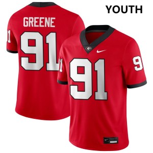 Youth(Kids) #91 Georgia Bulldogs Justin Greene College Football Jersey - Red