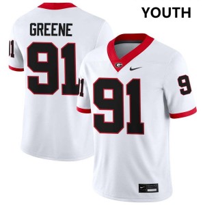 Youth(Kids) #91 Georgia Bulldogs Justin Greene College Football Jerseys - White