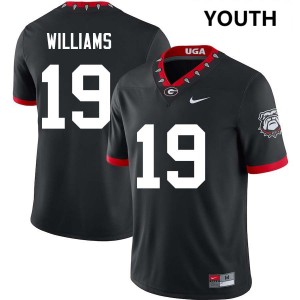 Youth(Kids) #19 Georgia Justin Williams College Football Jerseys - 100th Anniversary Black