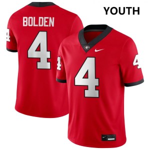 Youth(Kids) #4 Georgia Bulldogs KJ Bolden College Football Jersey - Red