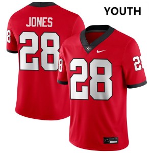 Youth(Kids) #28 Georgia Kris Jones College Football Jerseys - Red