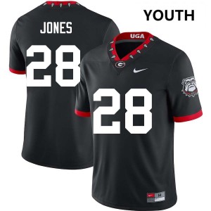 Youth(Kids) #28 Go Dawgs Kris Jones College Football Jerseys - 100th Anniversary Black