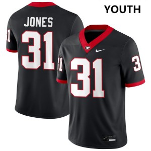 Youth(Kids) #31 UGA Bulldogs Kyron Jones College Football Jersey - Black