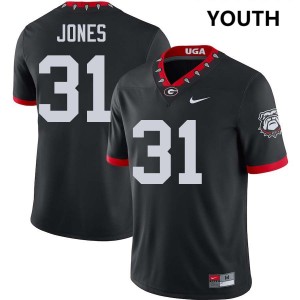 Youth(Kids) #31 Georgia Bulldogs Kyron Jones College Football Jersey - 100th Anniversary Black