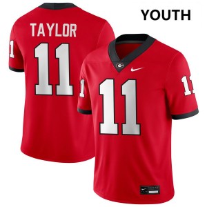 Youth(Kids) #11 Georgia Talyn Taylor College Football Jersey - Red