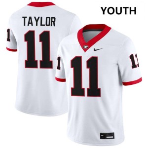 Youth(Kids) #11 Go Dawgs Talyn Taylor College Football Jersey - White