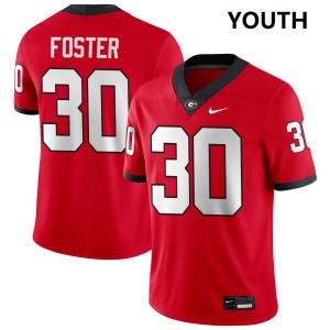 Youth(Kids) #30 Georgia Bulldogs Terrell Foster College Football Jersey - Red