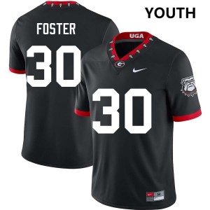 Youth(Kids) #30 University of Georgia Terrell Foster College Football Jerseys - 100th Anniversary Black
