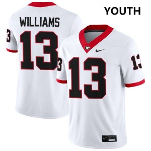 Youth(Kids) #13 UGA Tyler J. Williams College Football Jerseys - White
