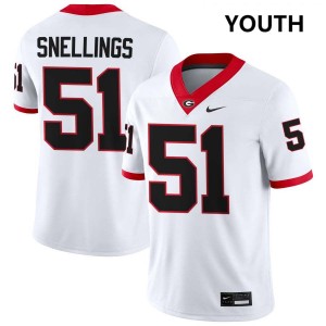 Youth(Kids) #51 Dawgs Will Snellings College Football Jersey - White