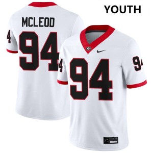 Youth(Kids) #94 UGA Bulldogs Xzavier McLeod College Football Jerseys - White