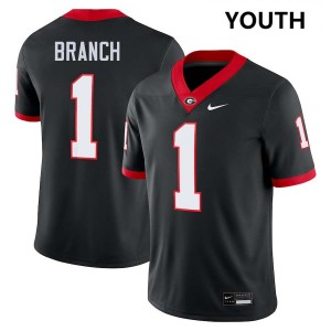 Youth(Kids) #1 Go Dawgs Zachariah Branch College Football Jerseys - Black