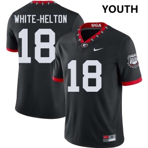 Youth(Kids) #18 Dawgs Sacovie White-Helton College Football Jerseys - 100th Anniversary Black